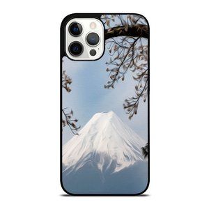 Mount Fuji With Cherry Blossoms Branches In The Foreground iPhone Case